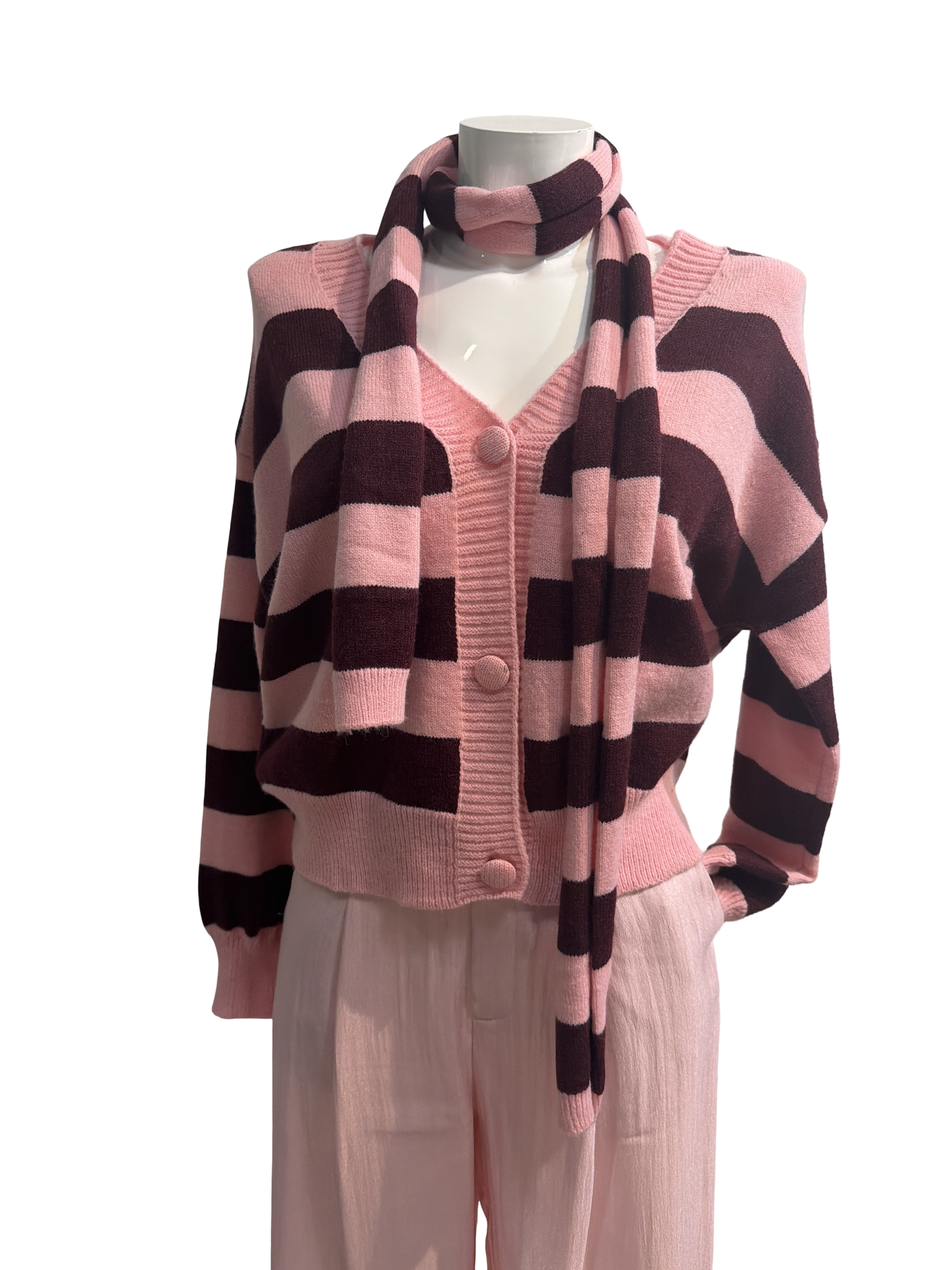 Cardigan mit Streifen