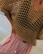 Häkelpullover mit Lurex