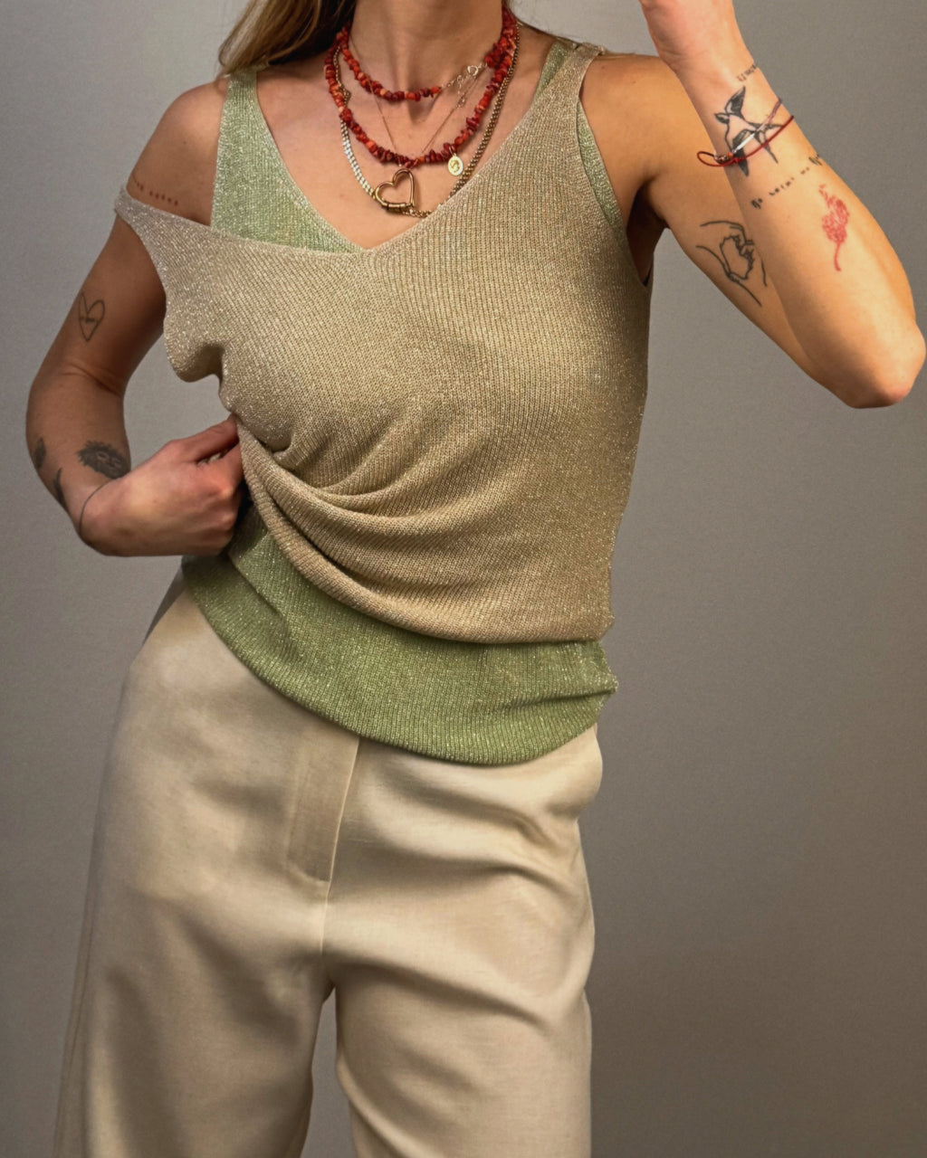 Strick Top mit Lurex