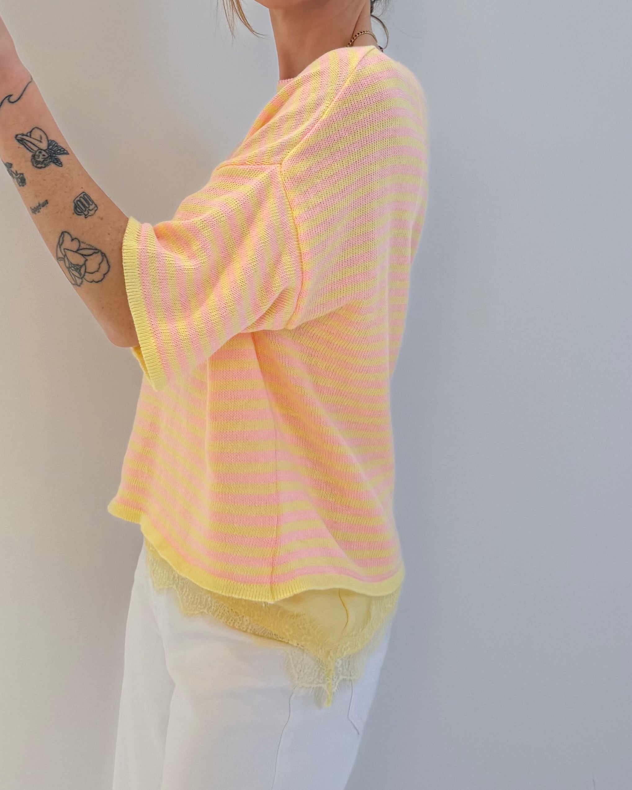 Streifen Feinstrick - Pullover