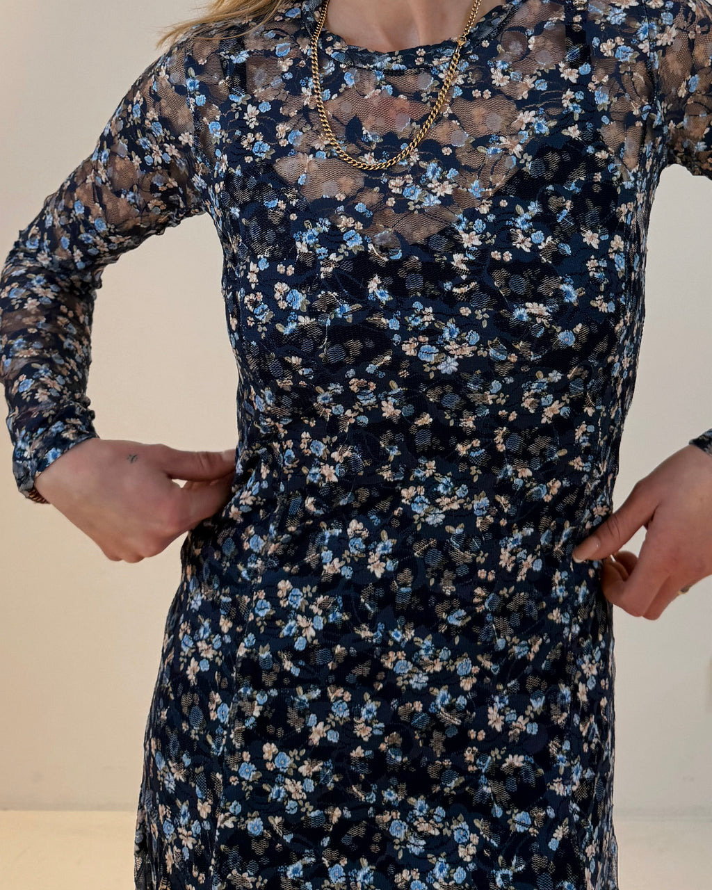 Blumen Kleid mit Volant