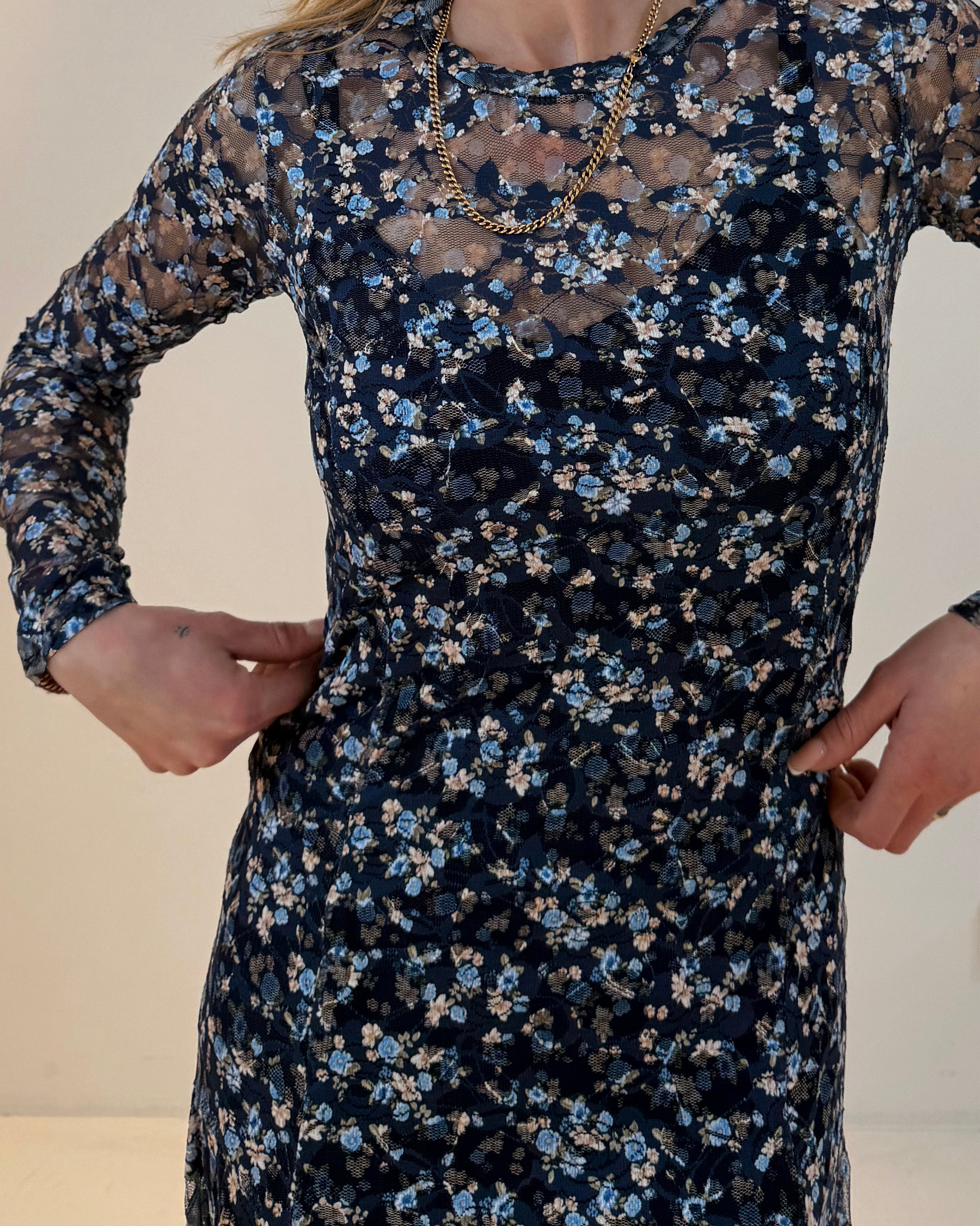Blumen Kleid mit Volant
