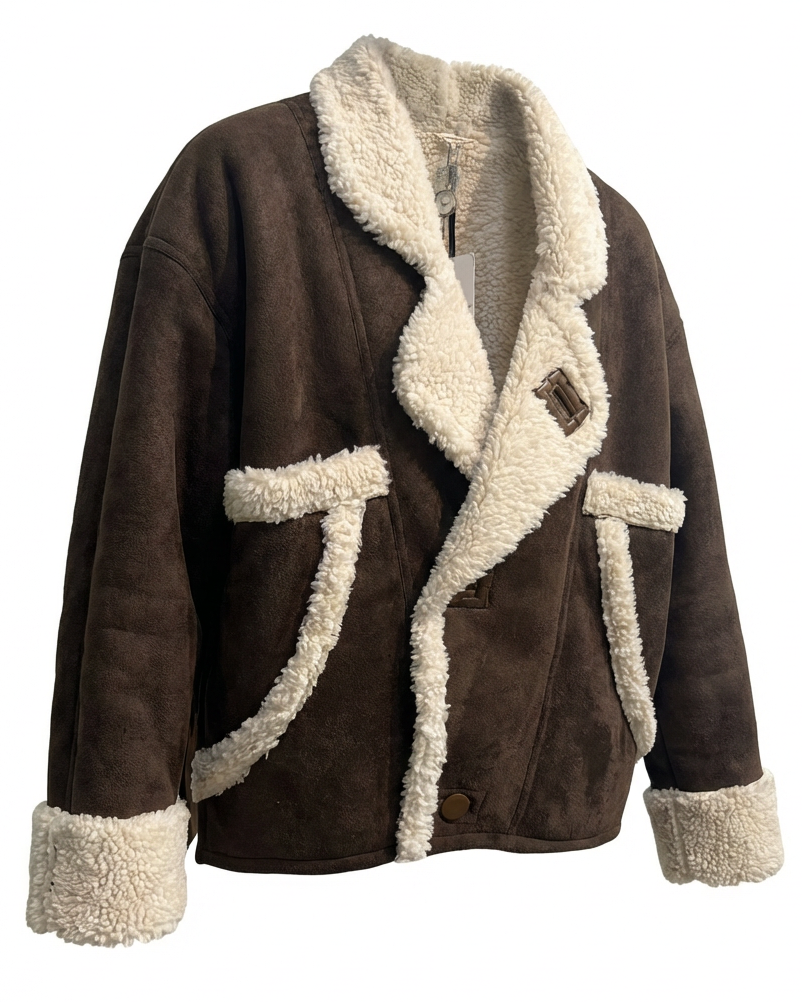 Kunstlederjacke Velouroptik