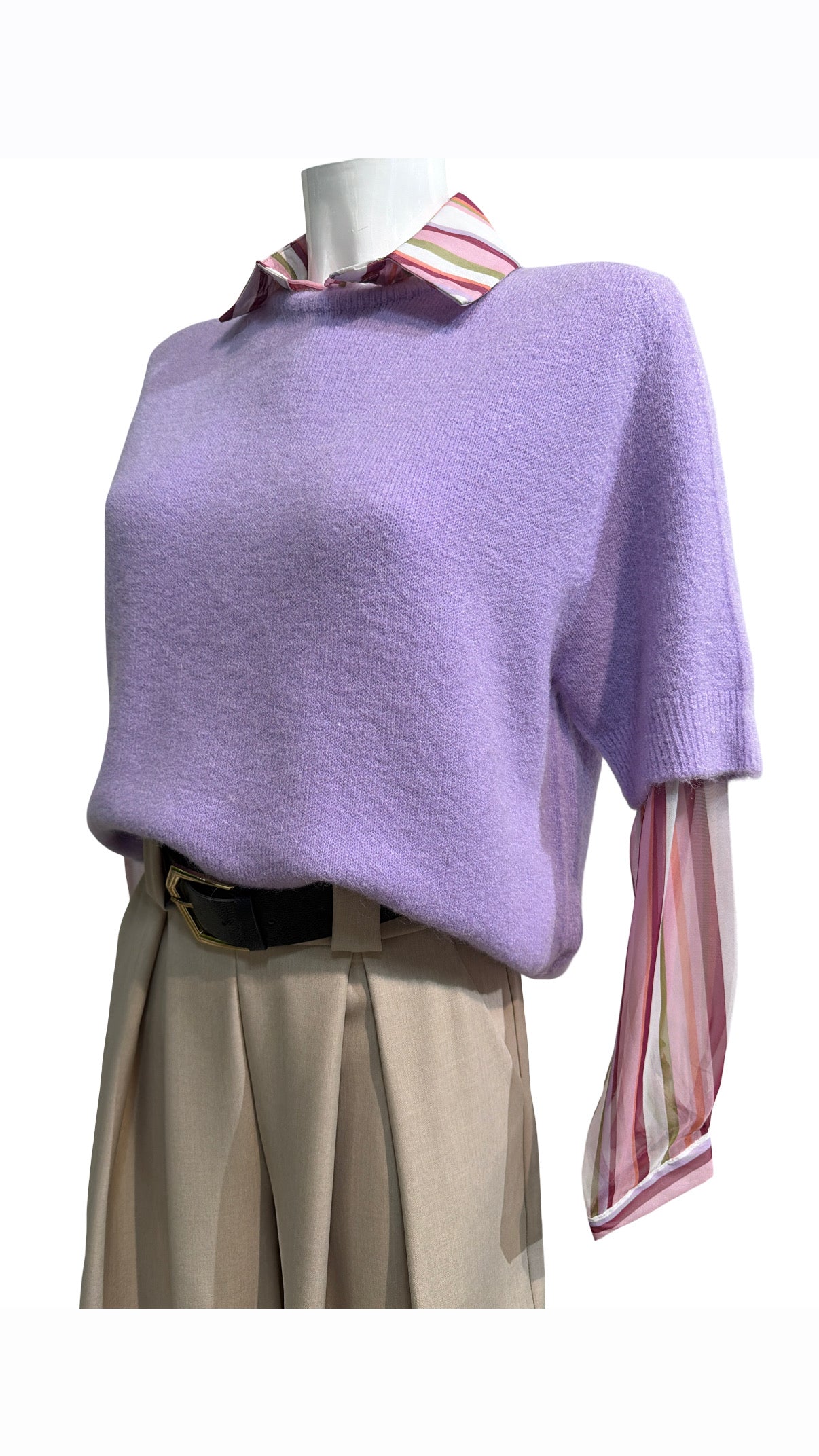 Streifenbluse mit Knopfleiste