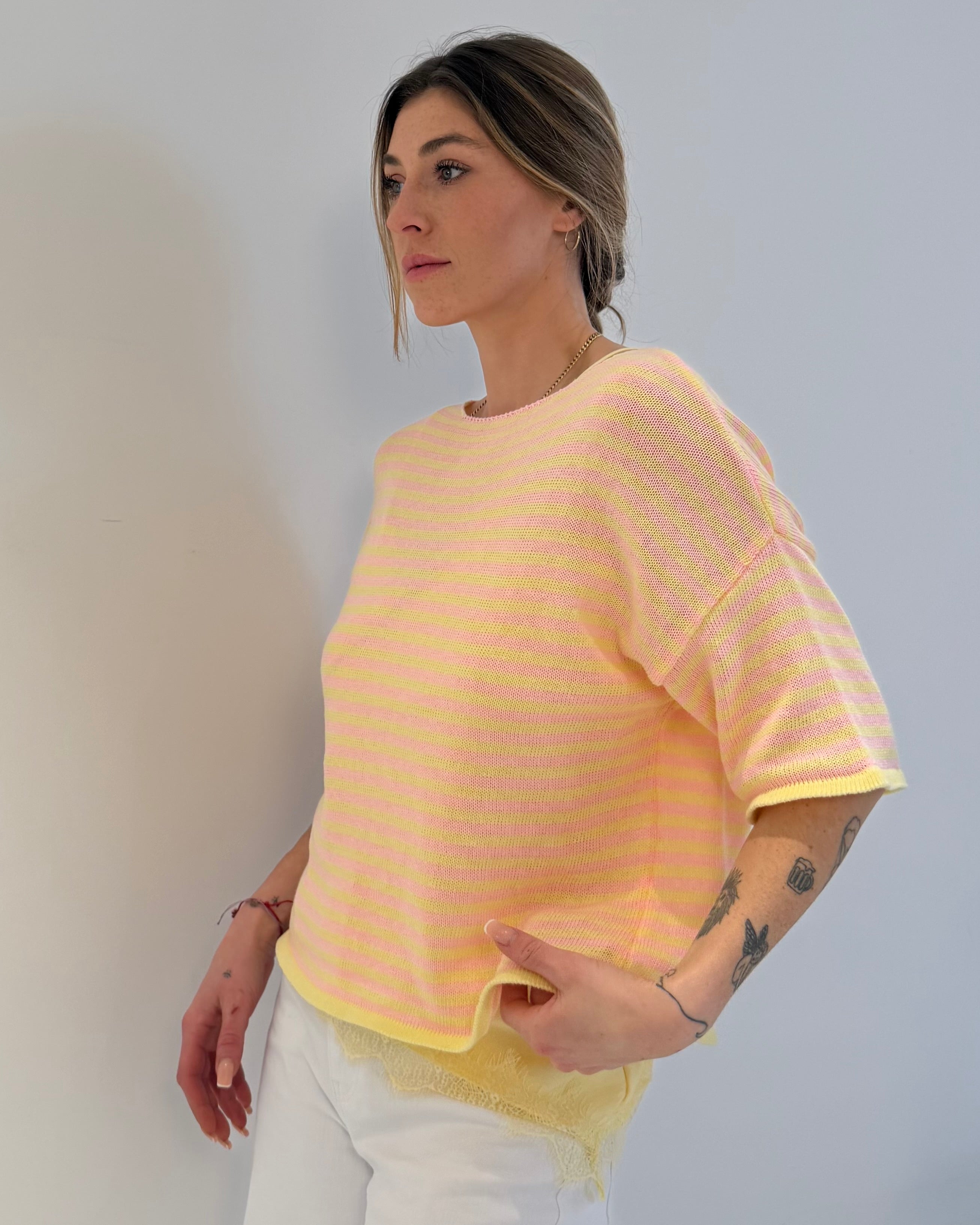 Streifen Feinstrick - Pullover