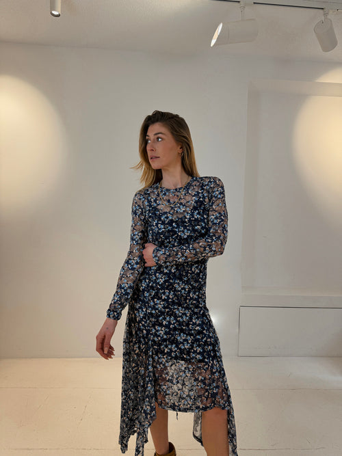 Blumen Kleid mit Volant