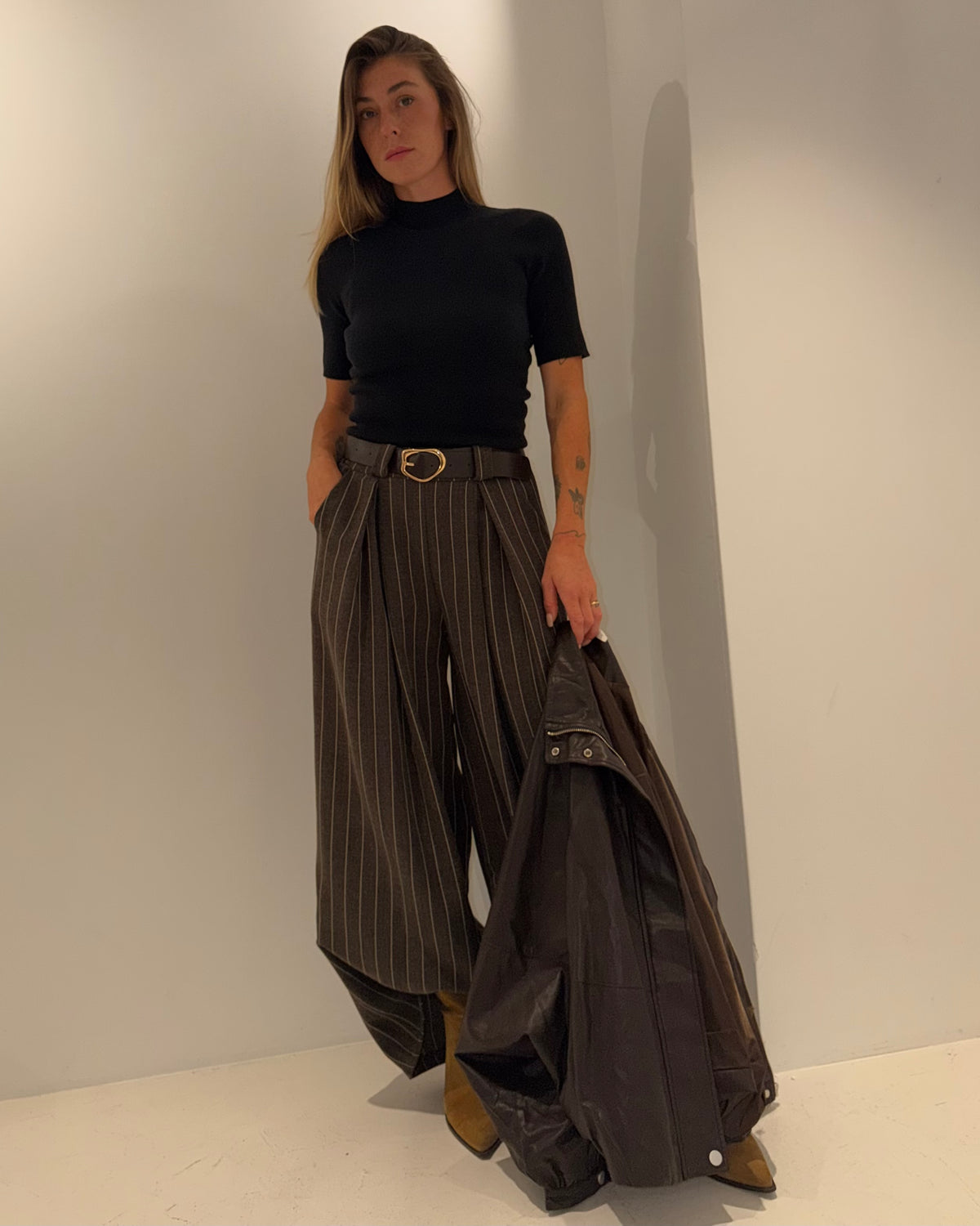 Stoffhose mit Nadelstreifen
