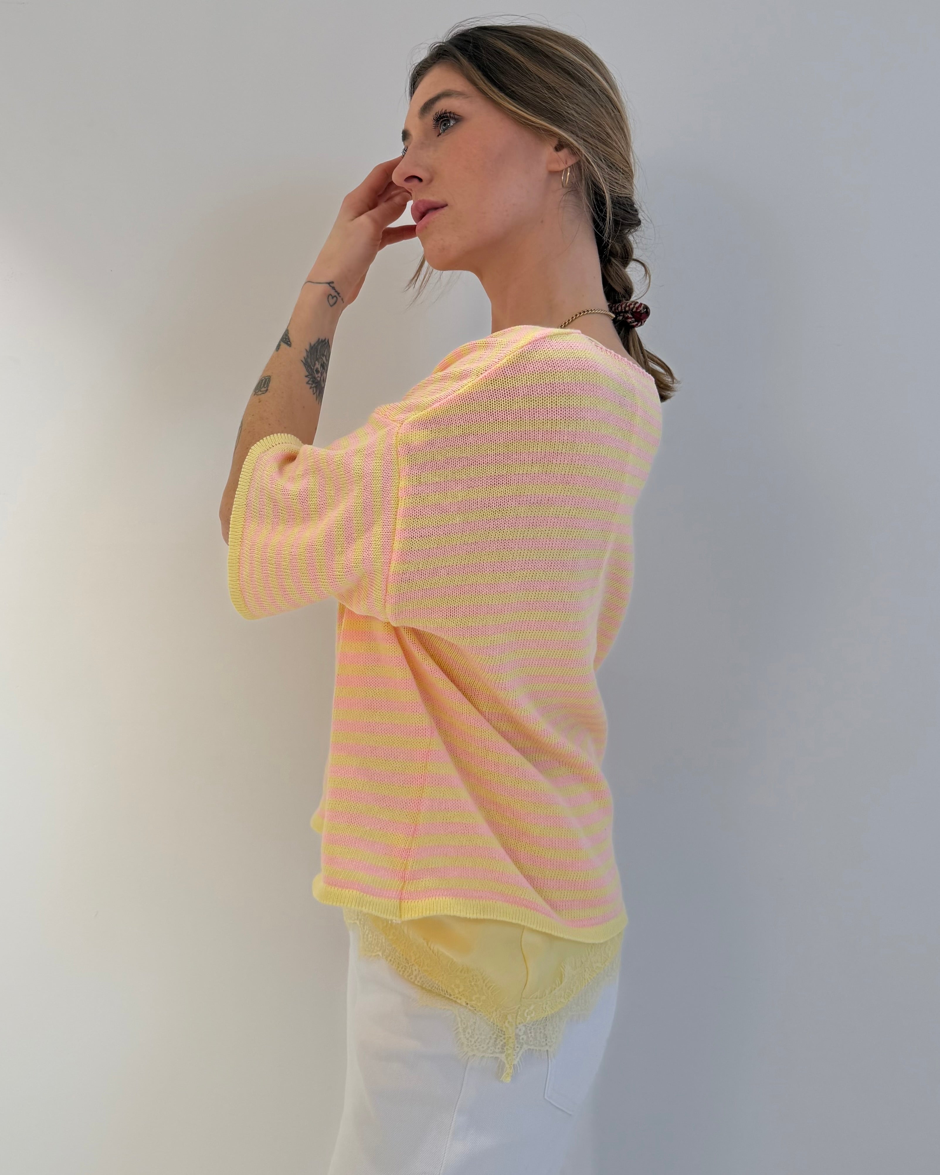 Streifen Feinstrick - Pullover