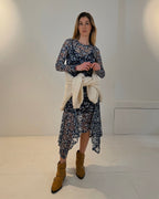 Blumen Kleid mit Volant