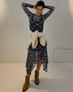 Blumen Kleid mit Volant