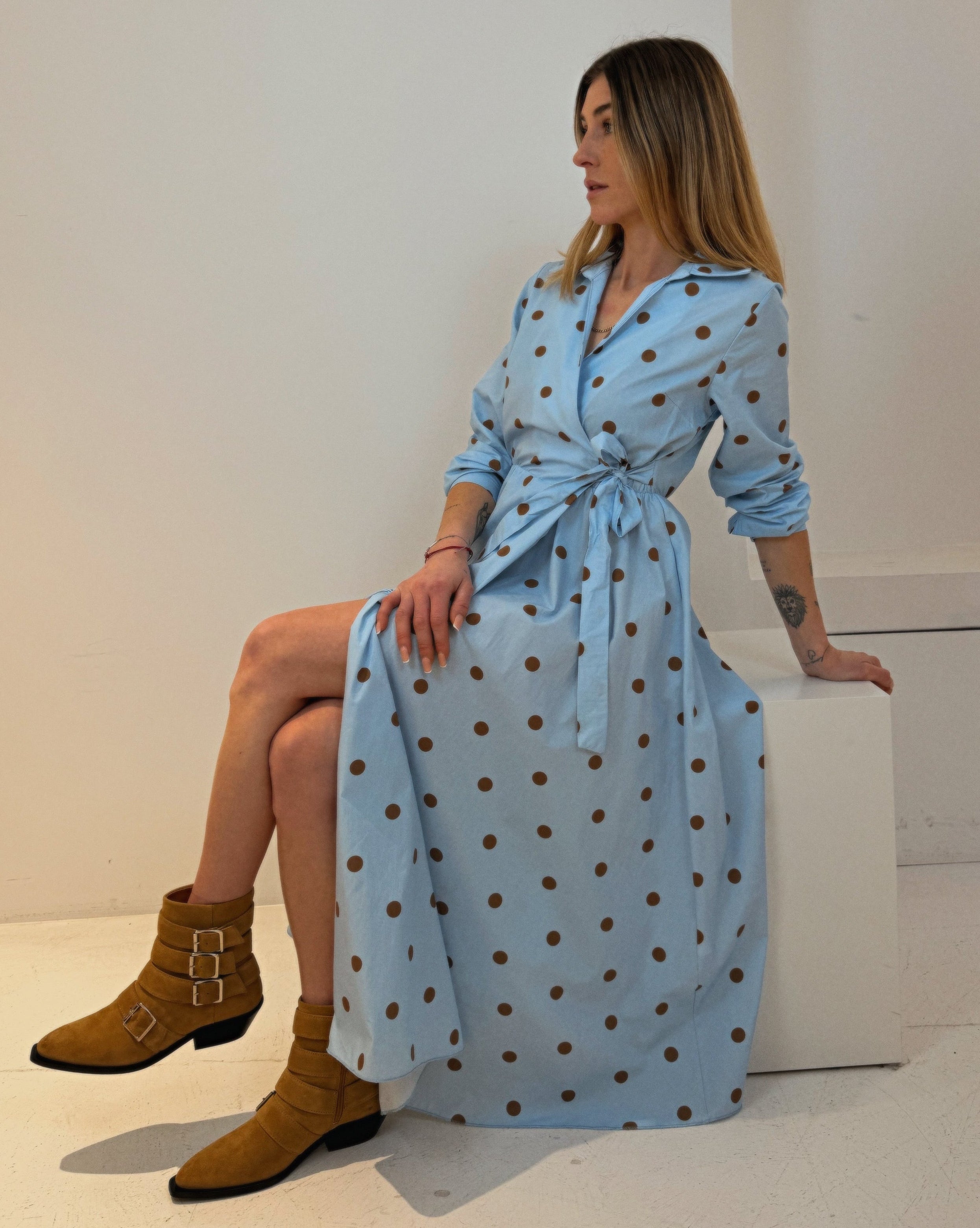 Wickelkleid mit Punkten