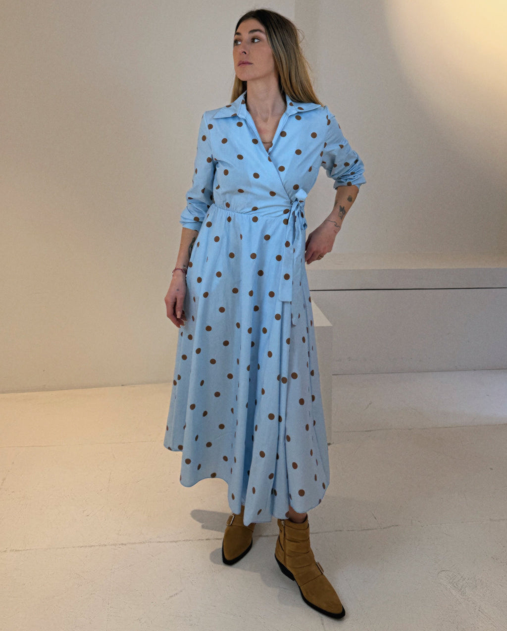 Wickelkleid mit Punkten