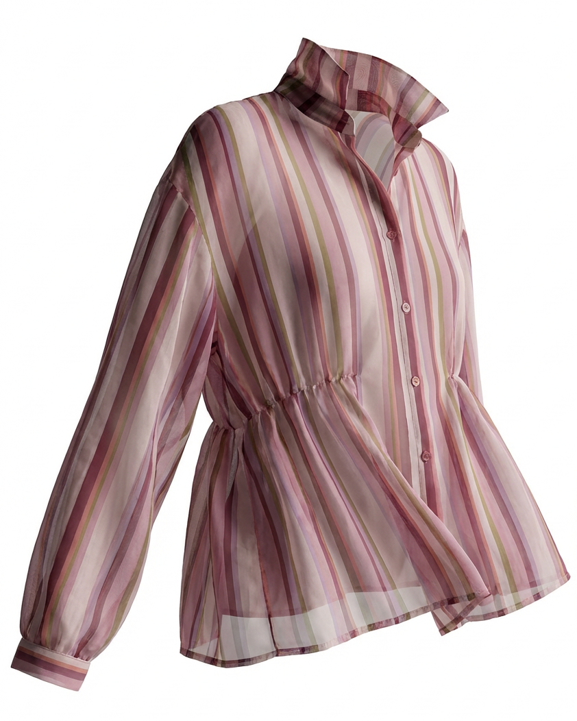 Streifenbluse mit Knopfleiste