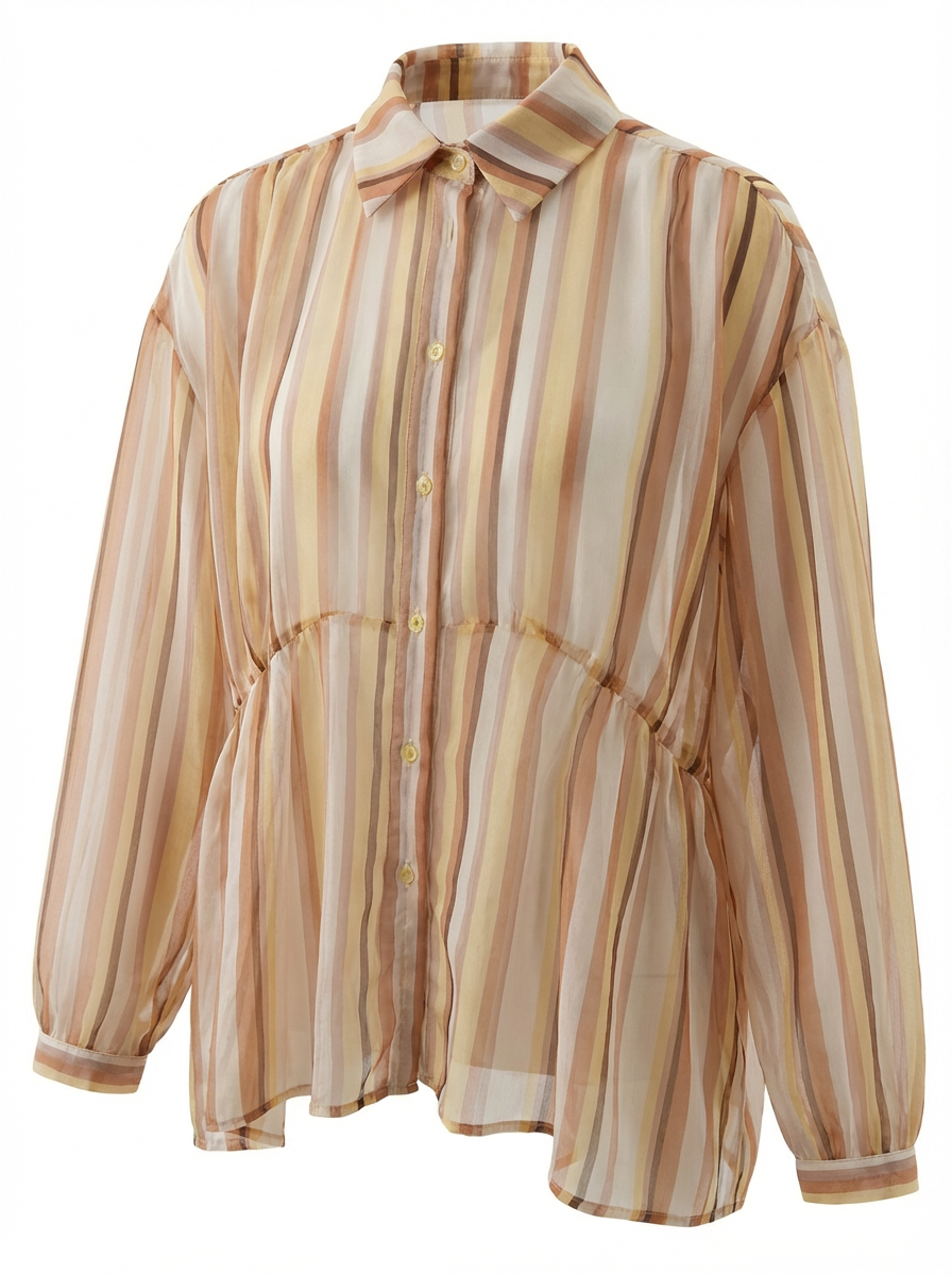 Streifenbluse mit Knopfleiste