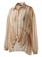 Streifenbluse mit Knopfleiste